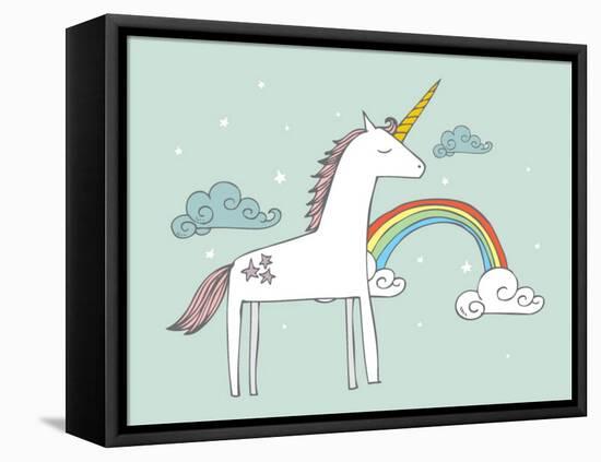 Unicorn Vector/Illustration-lyeyee-Framed Stretched Canvas