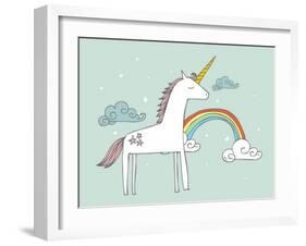 Unicorn Vector/Illustration-lyeyee-Framed Art Print