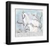 Unicorn with Foal in Winter -null-Framed Art Print