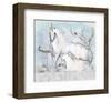 Unicorn with Foal in Winter -null-Framed Art Print