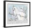 Unicorn with Foal in Winter -null-Framed Art Print