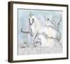 Unicorn with Foal in Winter -null-Framed Art Print