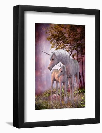 Unicorns Mare and Foal-null-Framed Art Print