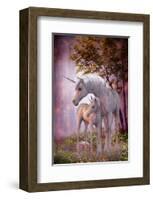 Unicorns Mare and Foal-null-Framed Art Print