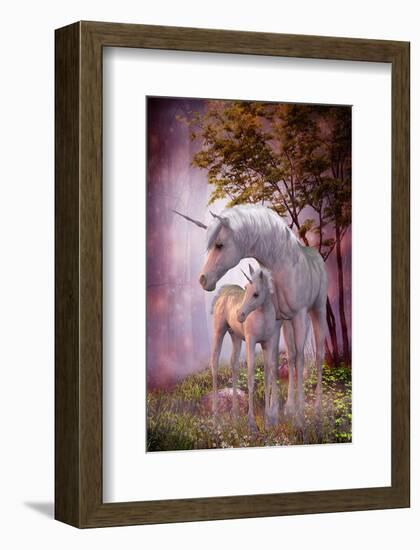 Unicorns Mare and Foal-null-Framed Art Print