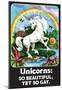 Unicorns So Beautiful Yet So Gay Funny Poster-null-Mounted Poster