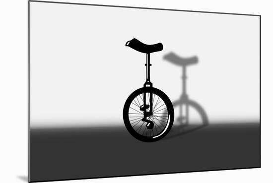 Unicycle Portrait-exty-Mounted Art Print