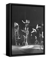 Unicyclists Performering at the Circus-null-Framed Stretched Canvas