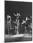 Unicyclists Performering at the Circus-null-Mounted Photographic Print