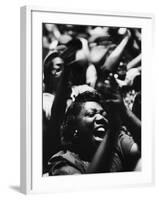 Unidentified African American Women at Meeting First Baptist Church During Bus Boycott-null-Framed Photographic Print