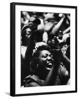 Unidentified African American Women at Meeting First Baptist Church During Bus Boycott-null-Framed Photographic Print