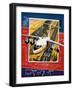 Unidentified Aircraft Taking Off from Runway over a Blueprint Design-Wilf Hardy-Framed Giclee Print