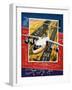 Unidentified Aircraft Taking Off from Runway over a Blueprint Design-Wilf Hardy-Framed Giclee Print