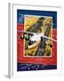 Unidentified Aircraft Taking Off from Runway over a Blueprint Design-Wilf Hardy-Framed Giclee Print