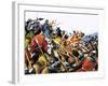 Unidentified Battle Scene with Armoured Cavalry Horses Used Against Enemy with Spears-null-Framed Giclee Print