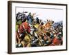 Unidentified Battle Scene with Armoured Cavalry Horses Used Against Enemy with Spears-null-Framed Giclee Print