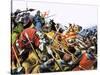Unidentified Battle Scene with Armoured Cavalry Horses Used Against Enemy with Spears-null-Stretched Canvas