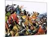 Unidentified Battle Scene with Armoured Cavalry Horses Used Against Enemy with Spears-null-Mounted Giclee Print