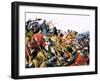 Unidentified Battle Scene with Armoured Cavalry Horses Used Against Enemy with Spears-null-Framed Giclee Print