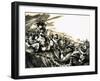 Unidentified Battle with Zulu Warriors, Possibly Roarke's Drift-null-Framed Giclee Print