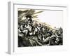 Unidentified Battle with Zulu Warriors, Possibly Roarke's Drift-null-Framed Giclee Print