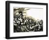 Unidentified Battle with Zulu Warriors, Possibly Roarke's Drift-null-Framed Giclee Print