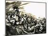 Unidentified Battle with Zulu Warriors, Possibly Roarke's Drift-null-Mounted Giclee Print