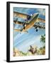 Unidentified Bi-Plane Flying over North Africa-null-Framed Giclee Print