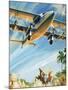 Unidentified Bi-Plane Flying over North Africa-null-Mounted Giclee Print