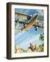 Unidentified Bi-Plane Flying over North Africa-null-Framed Giclee Print