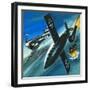 Unidentified British Aircraft Attacking a German V1 Rocket-Wilf Hardy-Framed Giclee Print