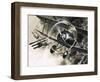 Unidentified Dog Fight Between British Biplanes and a German Triplane-Wilf Hardy-Framed Giclee Print