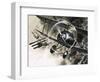 Unidentified Dog Fight Between British Biplanes and a German Triplane-Wilf Hardy-Framed Giclee Print