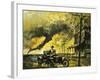 Unidentified Driver of Car with Tornado in Background-null-Framed Giclee Print