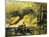 Unidentified Driver of Car with Tornado in Background-null-Mounted Giclee Print