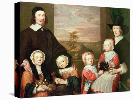 Unidentified Family Portrait, Traditionally Thought to Be That of Sir Thomas Browne, Mid 1640s-William Dobson-Stretched Canvas