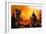 Unidentified Fiery Blitz Scene with Arp Warden in Foreground and St Paul's in Background-null-Framed Giclee Print