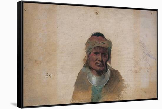 Unidentified Indian Man-John Mix Stanley-Framed Stretched Canvas