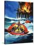 Unidentified Liferaft Escaping Explosion on Oil Rig-Wilf Hardy-Stretched Canvas