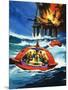 Unidentified Liferaft Escaping Explosion on Oil Rig-Wilf Hardy-Mounted Giclee Print