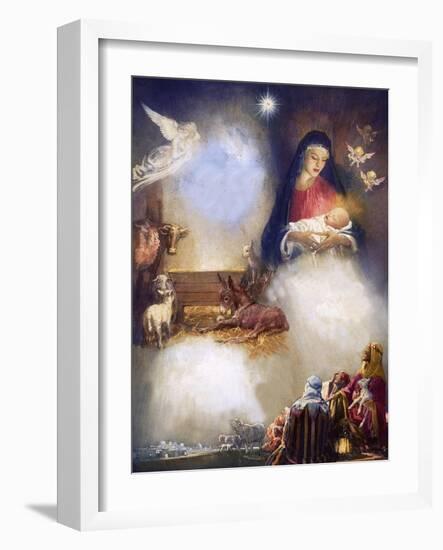 Unidentified Montage Based on the Birth of Jesus-John Millar Watt-Framed Giclee Print