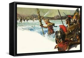 Unidentified Roman Legions Invade Britain-Alessandro Biffignandi-Framed Stretched Canvas