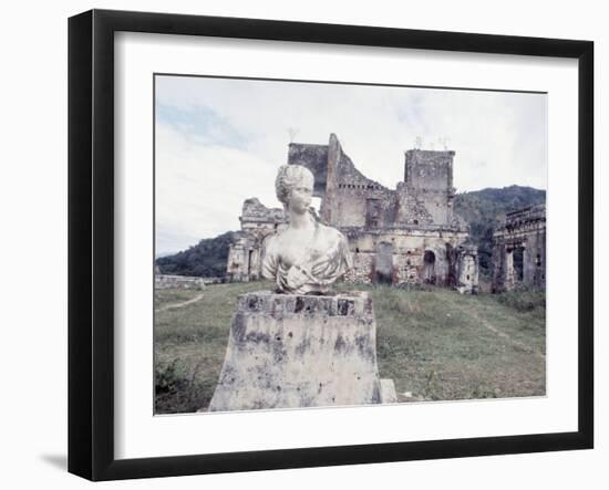 Unidentified Ruins Including Bust of a Woman in Haiti-Lynn Pelham-Framed Photographic Print