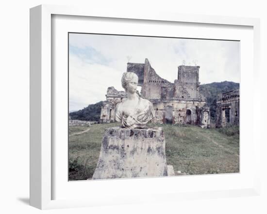 Unidentified Ruins Including Bust of a Woman in Haiti-Lynn Pelham-Framed Photographic Print