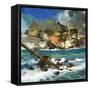 Unidentified Sailing Ship Exploding-null-Framed Stretched Canvas