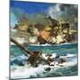 Unidentified Sailing Ship Exploding-null-Mounted Giclee Print