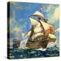 Unidentified Sailing Ships-Andrew Howat-Stretched Canvas