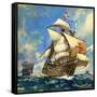 Unidentified Sailing Ships-Andrew Howat-Framed Stretched Canvas