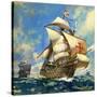 Unidentified Sailing Ships-Andrew Howat-Stretched Canvas