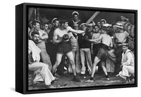 Unidentified Sailors Watch a Boxing Match in their Midst Aboard Hmas Melbourne, 1915-null-Framed Stretched Canvas